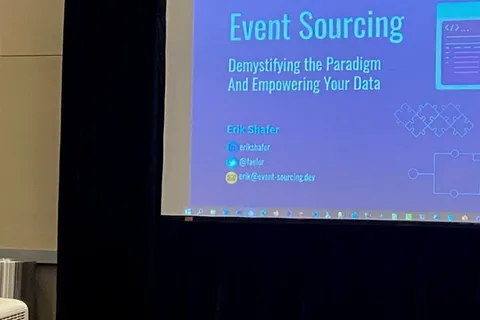 Erik Shafer speaking at the Heartland Developer Conference, 2021